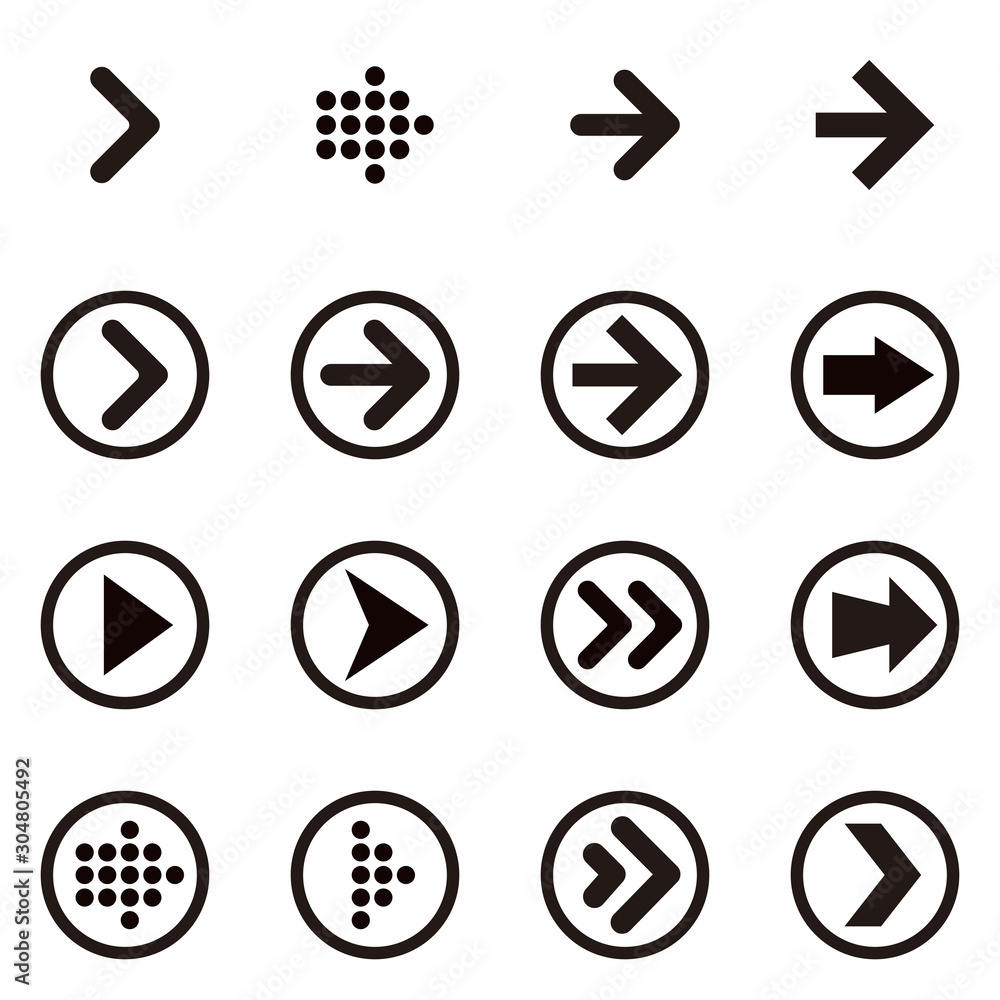 Poster arrows vector collection isolation on white background - vector