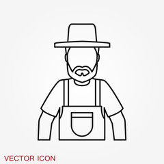 Fototapeta premium Farmer icon - vector farmer avatar or symbol