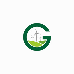 Green energy letter G logo design inspiration - vector