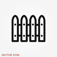 Fence icon, modern minimal flat design style