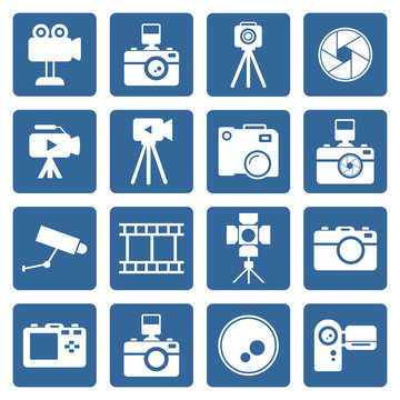 camera, action camera, lens icon vector design symbol