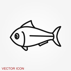 Fish Icon, vector illustration for design