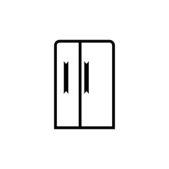 Refrigerator icon. Kitchen equipment symbol. Logo design element