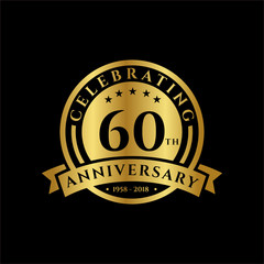 60 th Anniversary celebrations emblems vector , anniversary template design for web, game ,Creative poster, booklet, leaflet, flyer, magazine, invitation card and other us