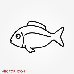 Fish Icon, vector illustration for design