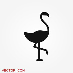 Flamingo icon, minimalistic vector illustration, symbol of bird