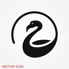 Flamingo icon, minimalistic vector illustration, symbol of bird
