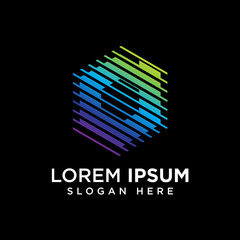 geometrical letter d logo template vector