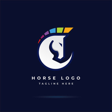 Colorful horse logo vector