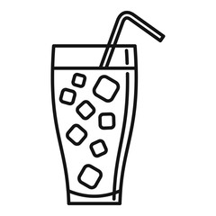 Ice soda cocktail icon. Outline ice soda cocktail vector icon for web design isolated on white background
