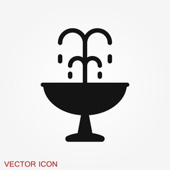 Fountain icon, vector illustration fountain with water splash