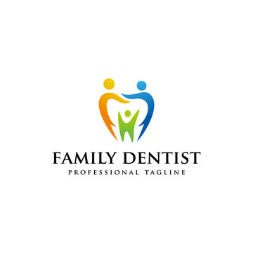 Family dental logo vector, Dental care logotype, icon vector