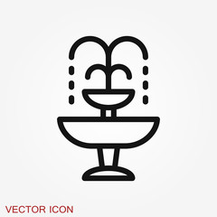 Fountain icon, vector illustration fountain with water splash