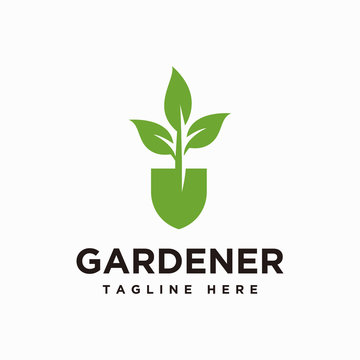 Gardener logo design inspiration vector, Lawn care, farmer, lawn service logotype, icon vector