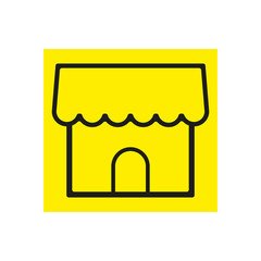 Simple Store or shop icon.Merchant store, vector icon illustration in line outline style.