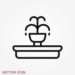 Fountain icon, vector illustration fountain with water splash