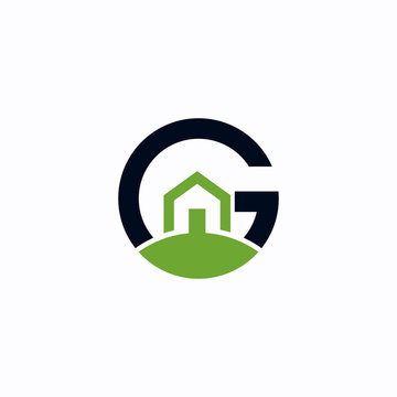 Green home letter G Logo design inspiration - vector