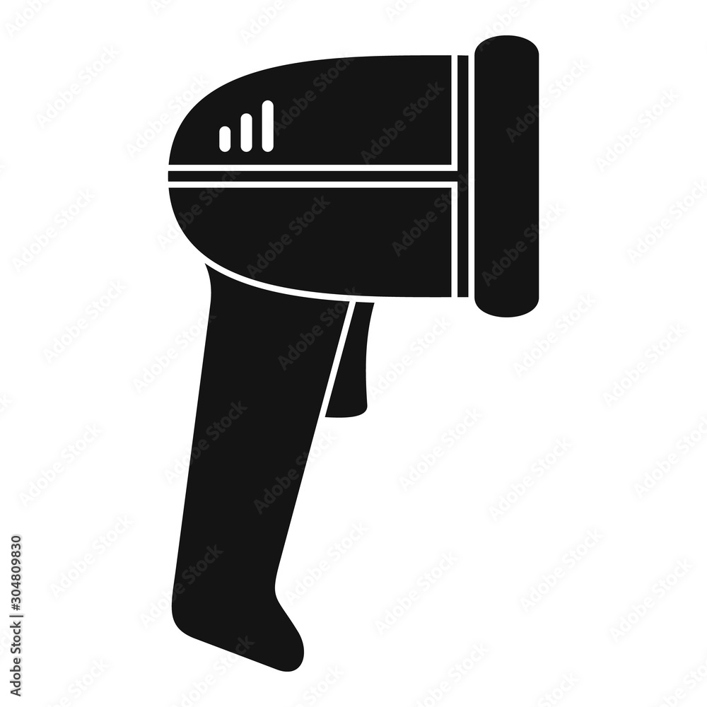 Poster small barcode scanner icon. simple illustration of small barcode scanner vector icon for web design 