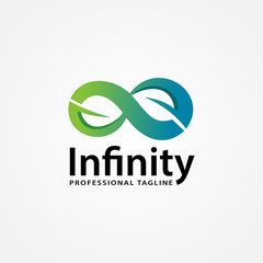 Infinity leaf logo template