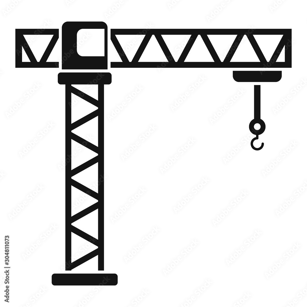 Poster load crane icon. simple illustration of load crane vector icon for web design isolated on white back
