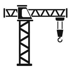 Construction crane icon. Simple illustration of construction crane vector icon for web design isolated on white background