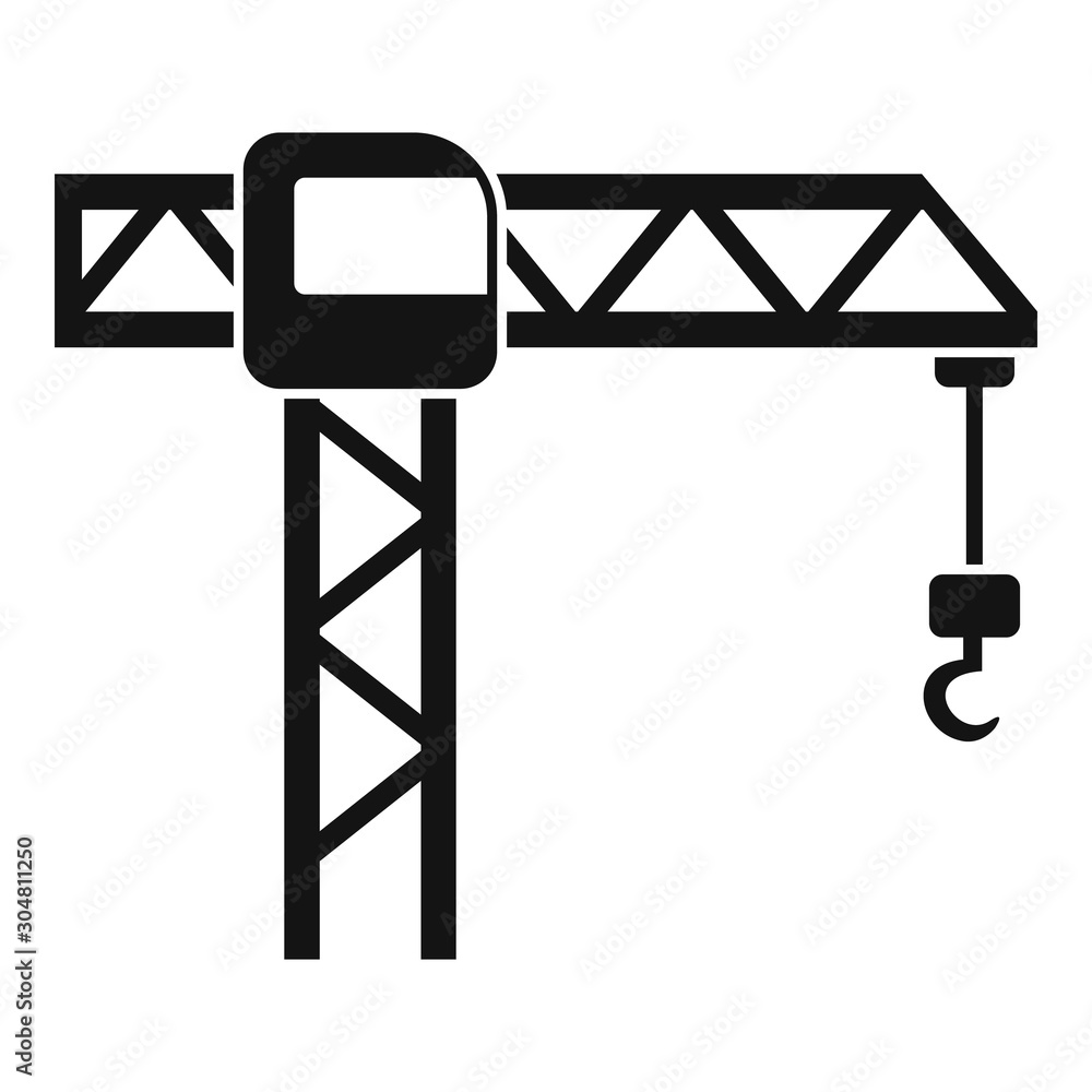 Poster hook crane icon. simple illustration of hook crane vector icon for web design isolated on white back