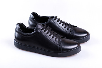 black leather shoes