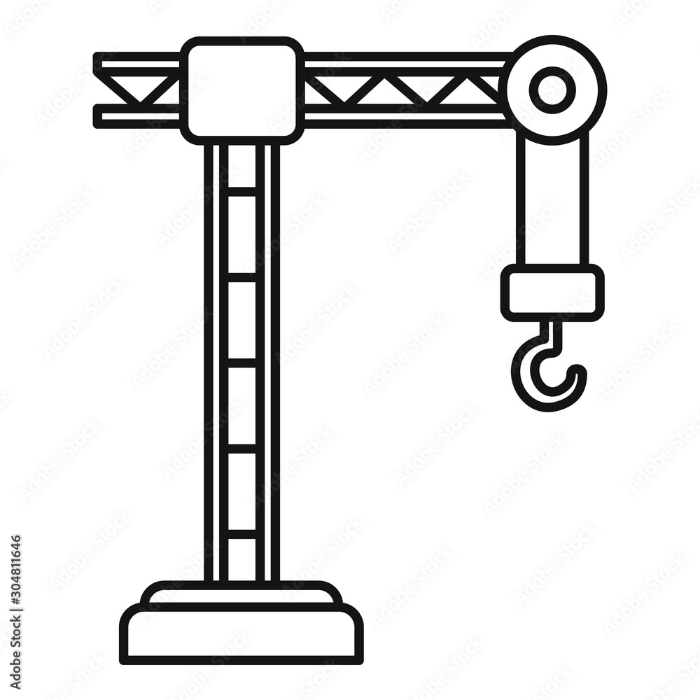 Poster building crane icon. outline building crane vector icon for web design isolated on white background