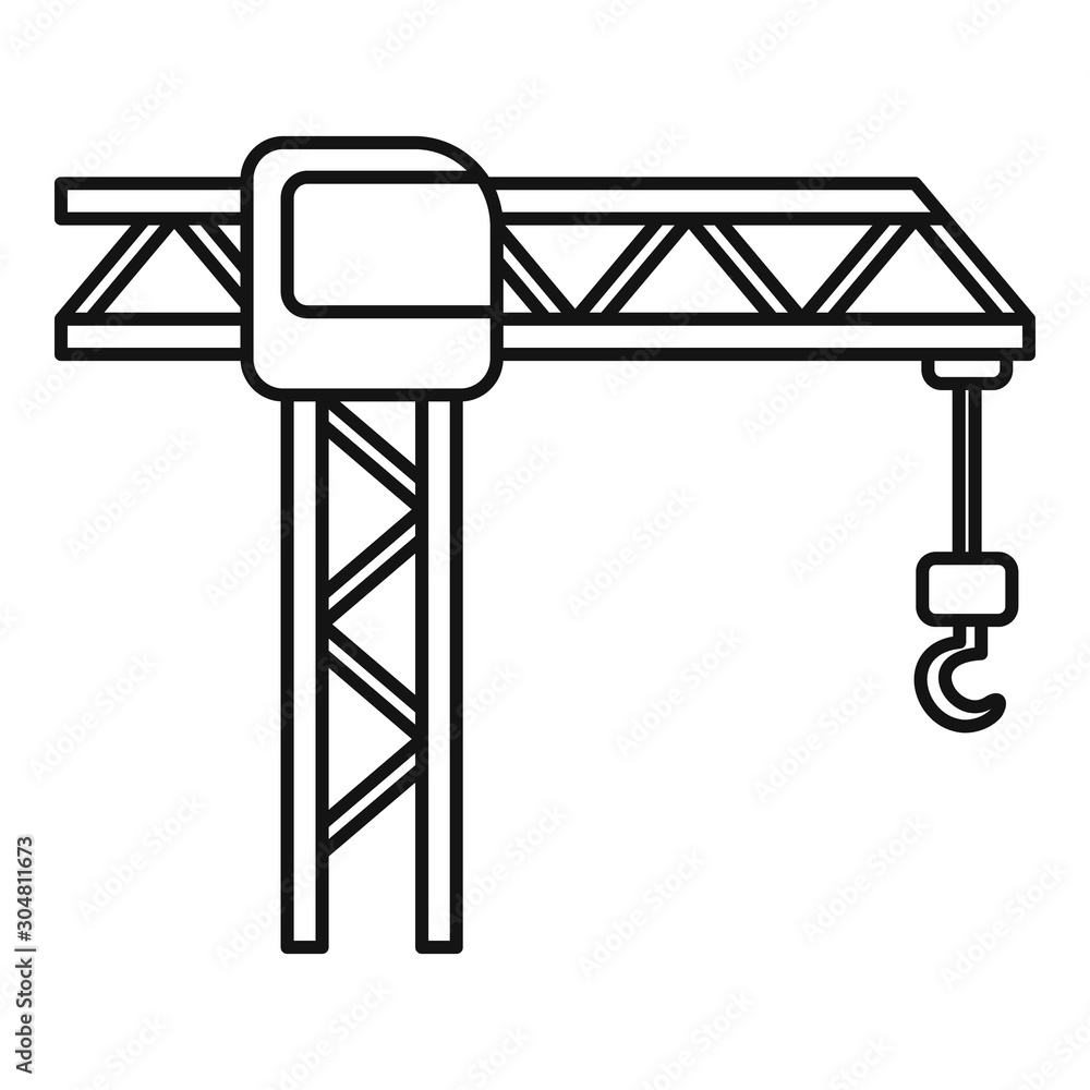 Poster hook crane icon. outline hook crane vector icon for web design isolated on white background