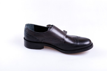 pair of black shoes isolated on white background