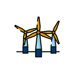 Isolated ecology and bio wind mill vector design