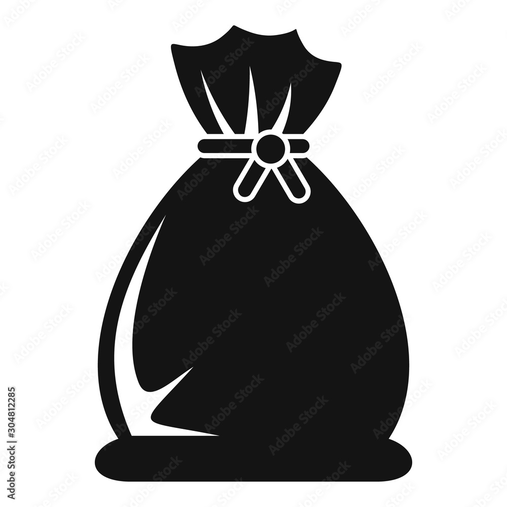 Poster string sack icon. simple illustration of string sack vector icon for web design isolated on white ba