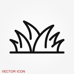 Grass icon, eco symbol of grass. Vector illustration