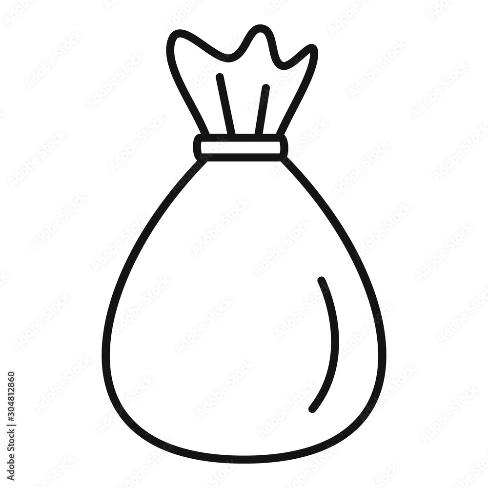 Poster material sack icon. outline material sack vector icon for web design isolated on white background