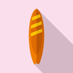 Surf board icon. Flat illustration of surf board vector icon for web design