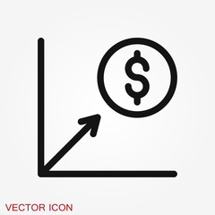 Growth icon, business infographic icon, vector growth symbol