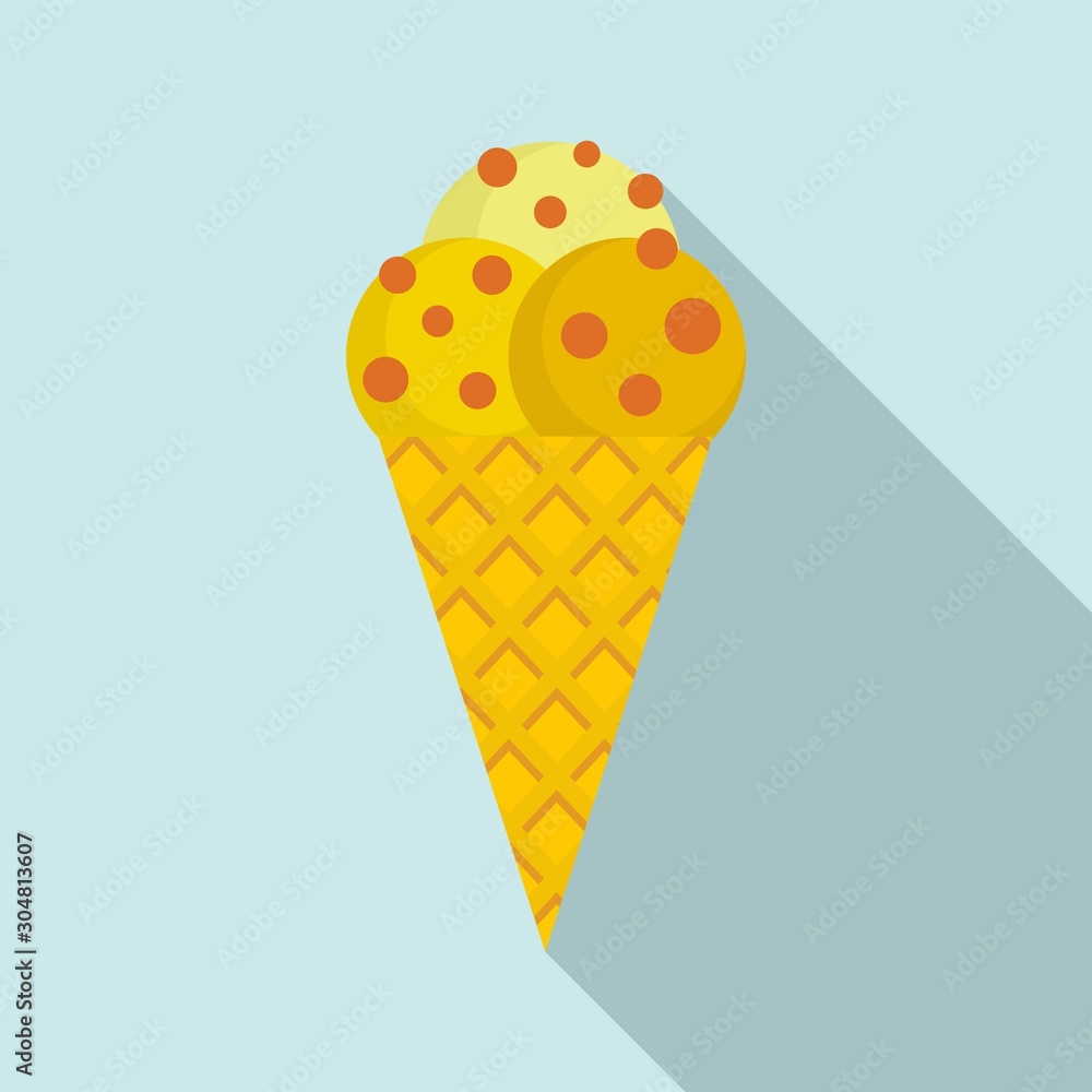 Poster ice cream cone icon. flat illustration of ice cream cone vector icon for web design