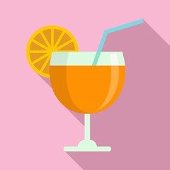 Fruit cocktail icon. Flat illustration of fruit cocktail vector icon for web design