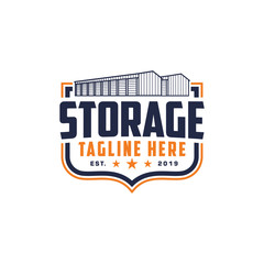 Emblem storage, warehouse logo vector, Storage company logo badge, emblem vector