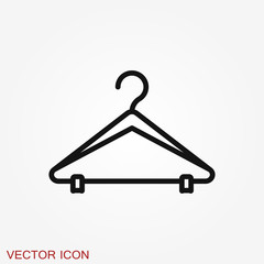 Clothes hanger icon. Coat rack symbol. Flat Vector illustration