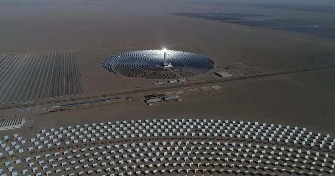Aerial view of solar thermal plant