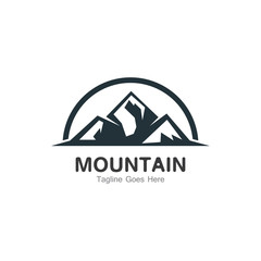 Mountain logo template, outdoor design vector illustration icon