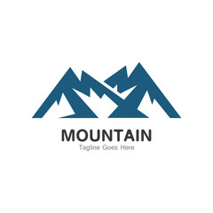 Mountain logo template, outdoor design vector illustration icon
