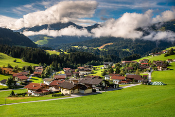 Fototapeta na wymiar Beautiful alpine village. Oberau,Wildschonau,Tirol,Austria