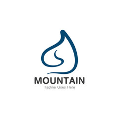 Mountain logo template, outdoor design vector illustration icon