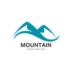 Mountain logo template, outdoor design vector illustration icon
