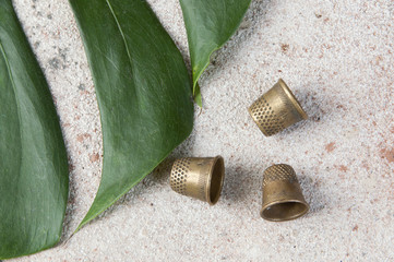 Antique brass thimbles