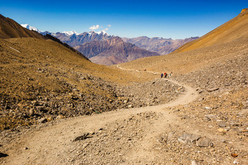 Thorong la Pass, Himalaya mountains. Nepal, Annapurna circuit trek