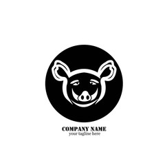 Modern Simple Pig Logo Animal Vector Symbol