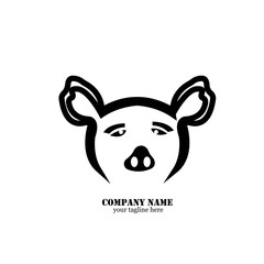 Modern Simple Pig Logo Animal Vector Symbol